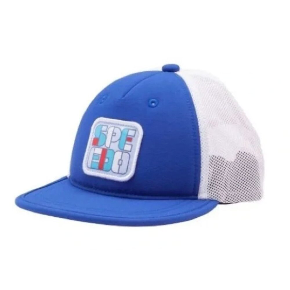 Speedo Kids Trucker Hat Splashing Blue Adjustable Floating Mesh Back Summer Cap